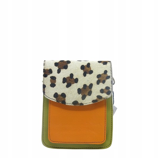 torby na ramię Torebka damska na telefon listonoszka skóra naturalna eko OLIVKA