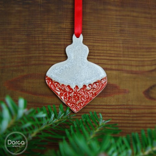 Świąteczny ornament, ceramiczna zawieszka  Dorca