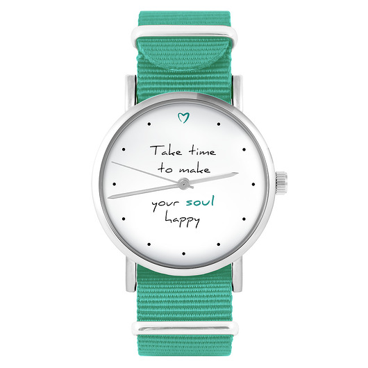 zegarki unisex Zegarek - Happy soul - turkusowy, nylonowy