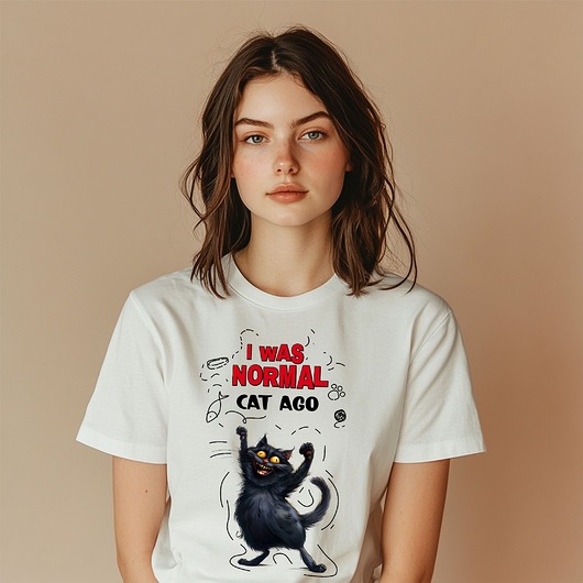 t-shirt damskie I WAS NORMAL koszulka z nadrukiem