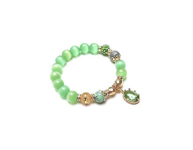 bransoletki z kamieni naturalnych Kolekcja Rich - Pistacje /glamour/ - bransoletka