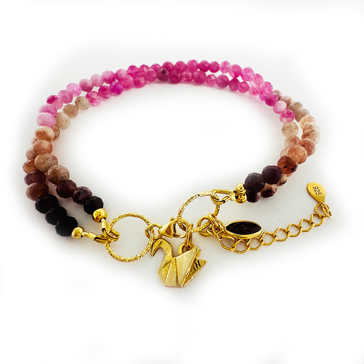 bransoletki z kamieni naturalnych TURMALIN Podwójna Bransoletka z kamieni naturalnych