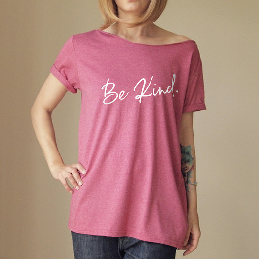 Be Kind czerwony melanż Oversize S-XL ONE MUG A DAY