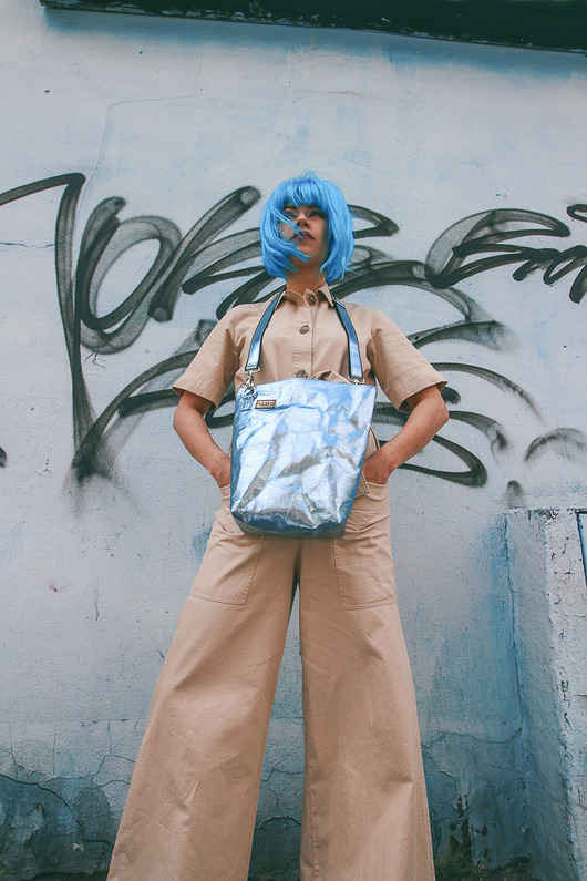 Torebka z papieru[niebieski połysk]blue BAG RYCZKA studio kreatywne