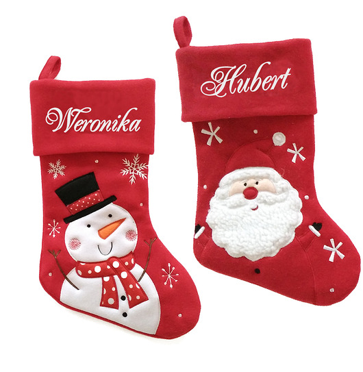 dekoracje świąteczne Skarpeta świąteczna z imieniem Dekoracja Choinka