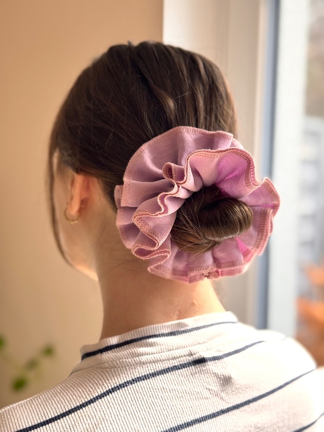 gumki do włosów Scrunchie Falbana Róż