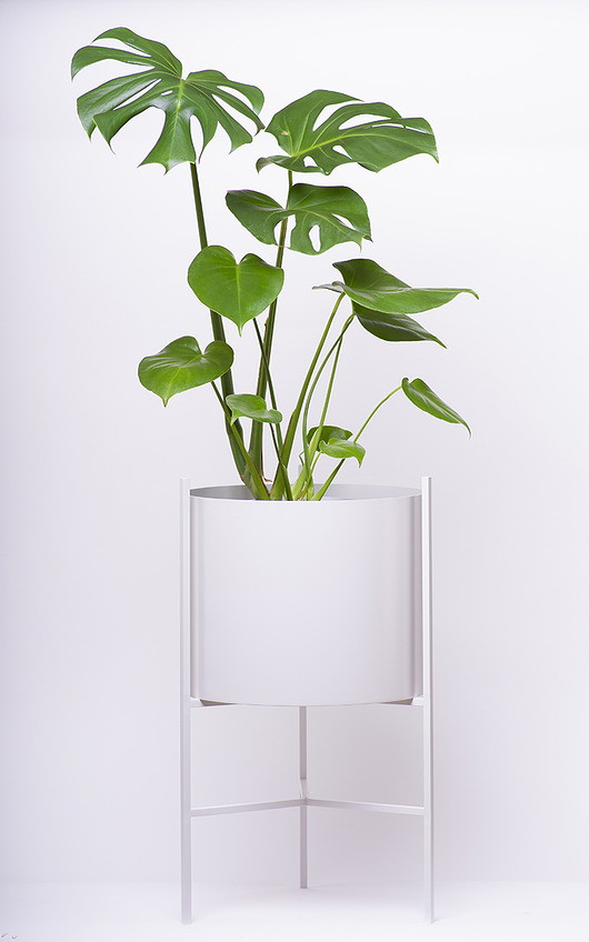 kwietniki Donica metalowa KOS maxi 45 cm, BIAŁA