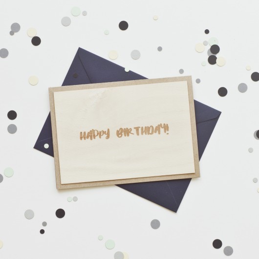 Drewniana kartka na urodziny Happy birthday! A6 methodshop