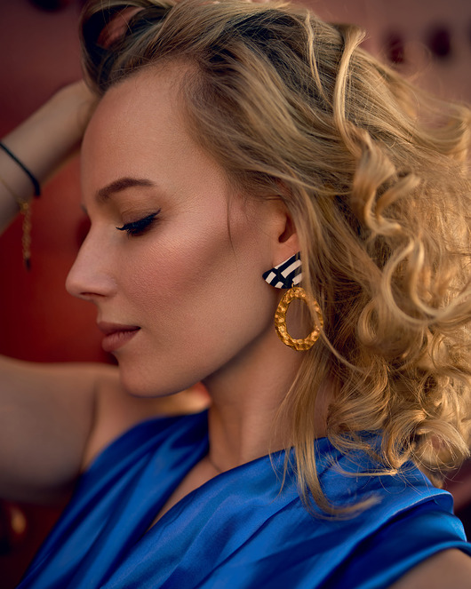 kolczyki z masy plastycznej Kolczyki GOLDEN elegance