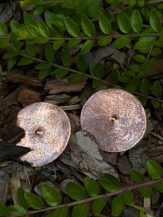 kolczyki z miedzi Bardzo Duże Antyczne Kolczyki