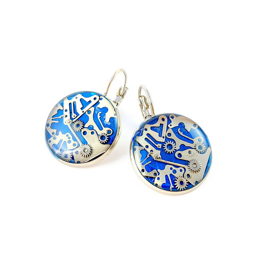 kolczyki srebrne Kolczyki srebrne Małe Uszko I (Blue)