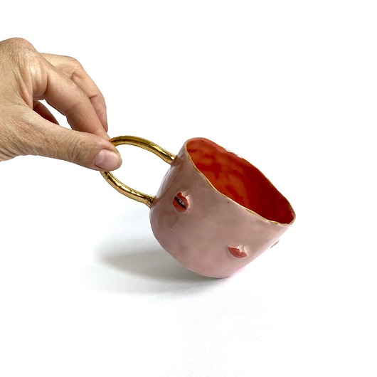 filiżanki Różowa filiżanka, Kubek z ustami, Filiżanka na prezent, Czerwone usta