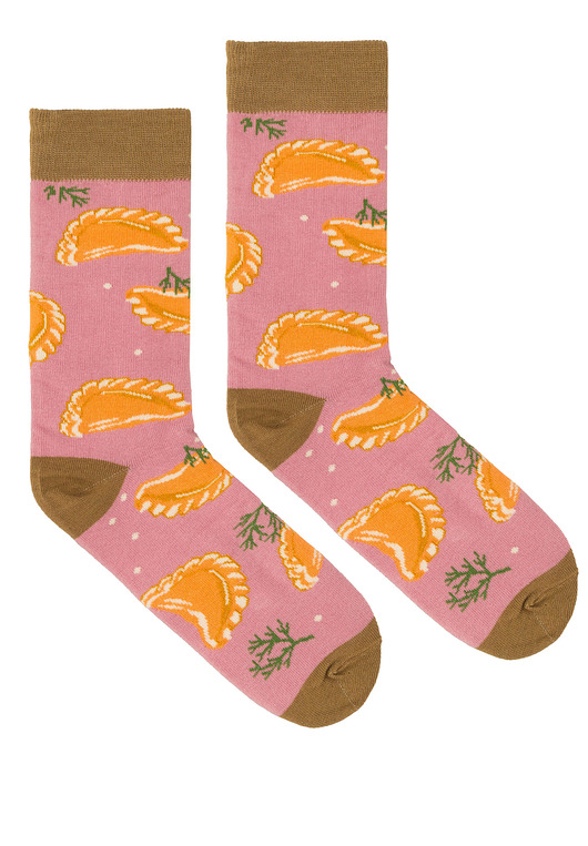 skarpetki męskie Skarpetki pierogi różowe beż skarpetki we wzory Kabak