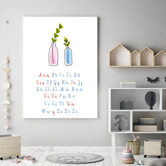 alfabet Montessori  plakat dla dzieci Plakatowka