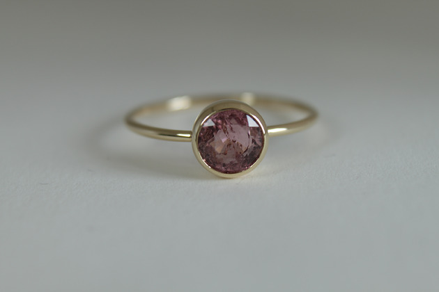 pierścionki złote Pierścionek Złoty pieścionek z różowym turmalinem