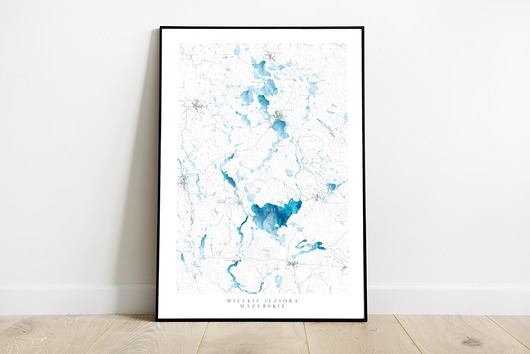 Plakat Mazury - Wielkie Jeziora Mazurskie maps by P