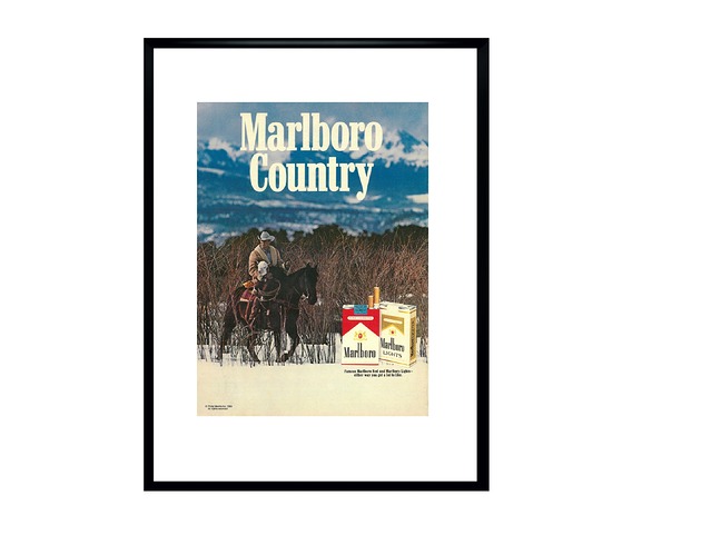 plakaty Plakat Oprawiona kultowa reklama papierosów MARLBORO, 1984 r