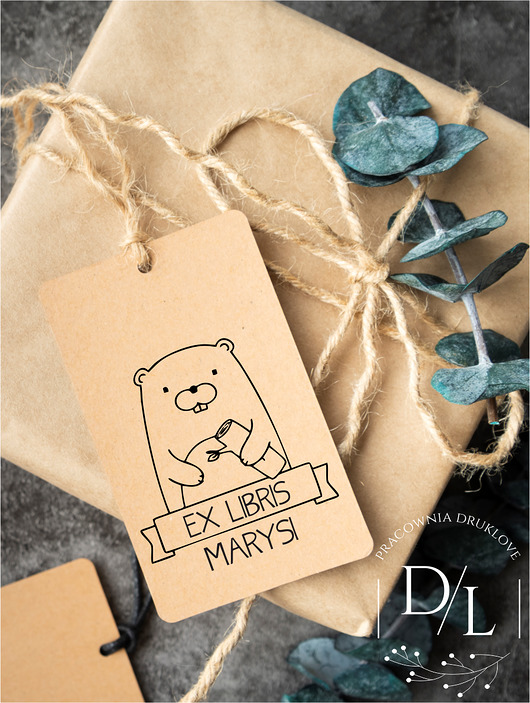 stemple Stempel Ex Libris Exlibris personalizowany Bóbr