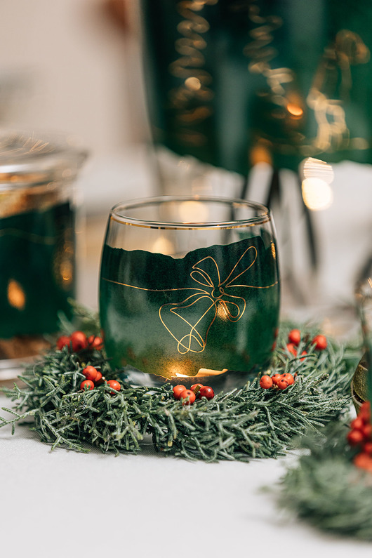 świeczniki i świece Christmas Classic świecznik szklany