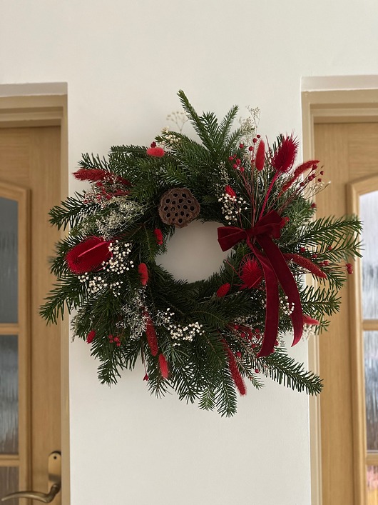 wianki Wianek zimowo świąteczny jodła naturalny