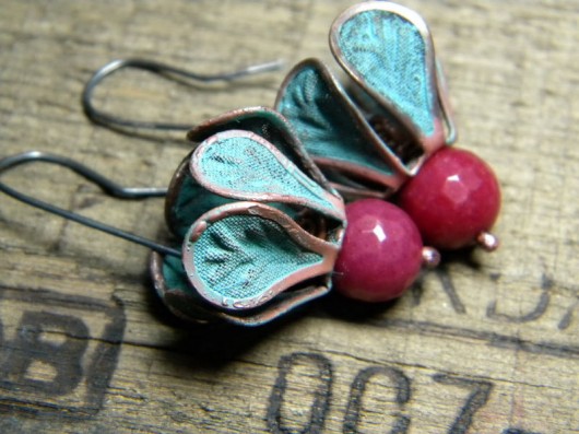 kolczyki wire wrapping rzodkiew