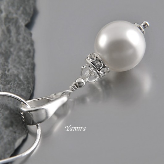kryształ Swarovski Crystal White pearl - wisior yamira