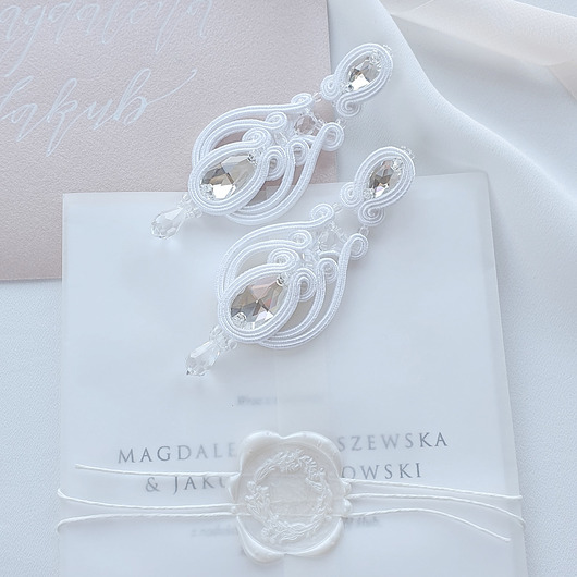 Kandelabry Swarovski - śnieżne kolczyki sutasz PiLLow Design