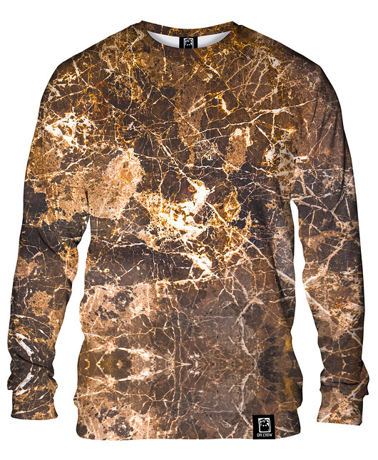 bluzy męskie Bluza Bez Kaptura Męska DR.CROW Marble Brown