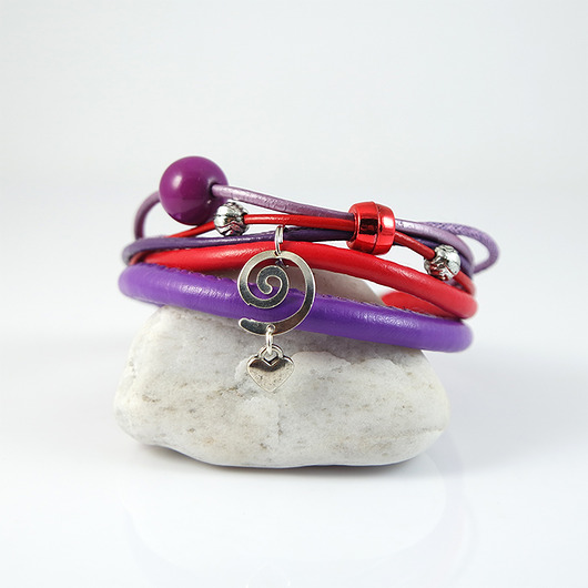 bransoletki skórzane Bransoletka - Serduszko