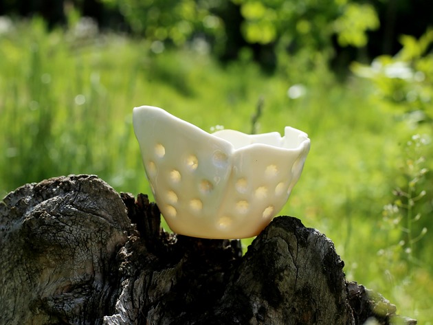 świeczniki i świece Porcelanowa miseczka/lampion - Snow