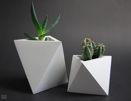 ZESTAW doniczek betonowych Oktahedron 1+2 MANUFAKTURA BETONU