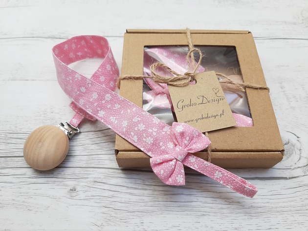Zawieszka do smoczka pink flowers GroKo Design