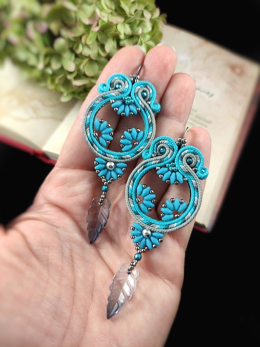 kolczyki soutache Mroźna Wiosna Kolczyki sutasz