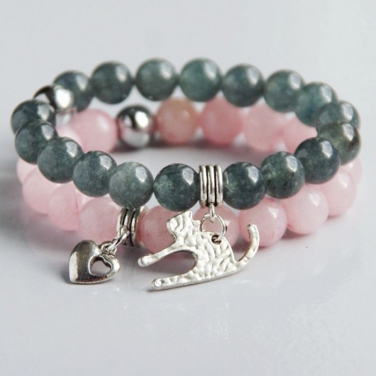 I LOVE CATS :: light pink & grey :: set I kaktusia