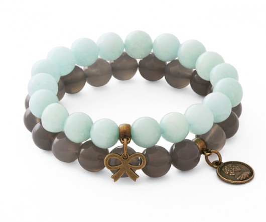 Gray agate & blue jade set. Lavoga