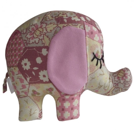 słonik różowy patchwork AgiTo Pracownia Artystyczna