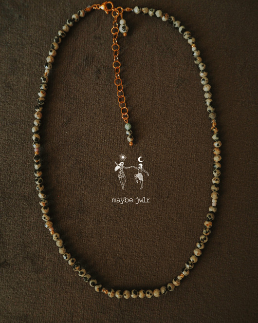 chokery Choker z jaspisów dalmatyńskich