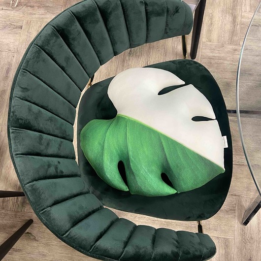 poduszki z grafiką Poduszka Liść Monstera Half Moon