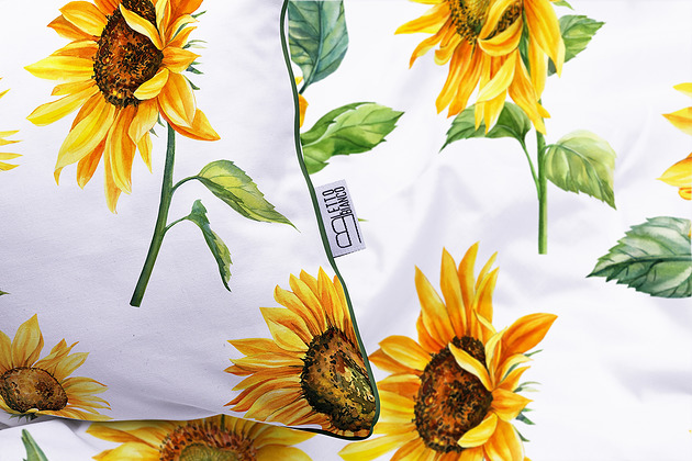 pościel Pościel dwustronna SŁONECZNIKI zieleń