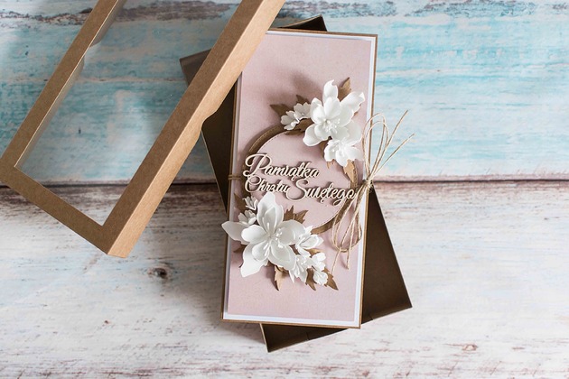 kartki scrapbooking Pamiątka Chrztu Świętego dla dziewczynki, dla chłopca