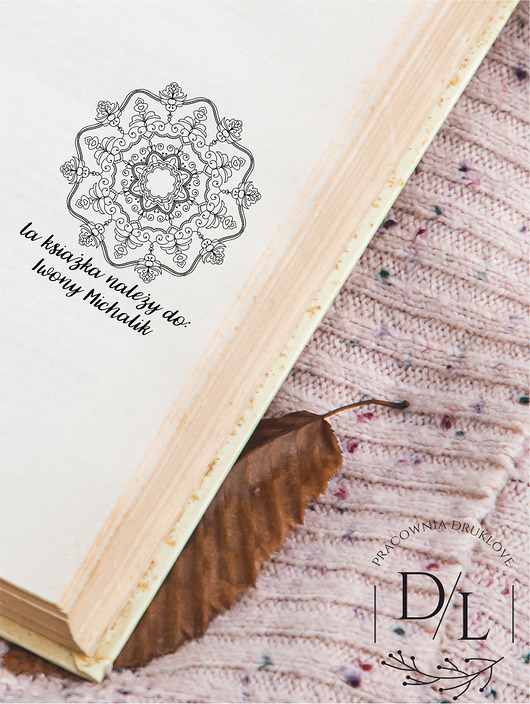 stemple Stempel Ex Libris Exlibris personalizowany Koronka Mandala