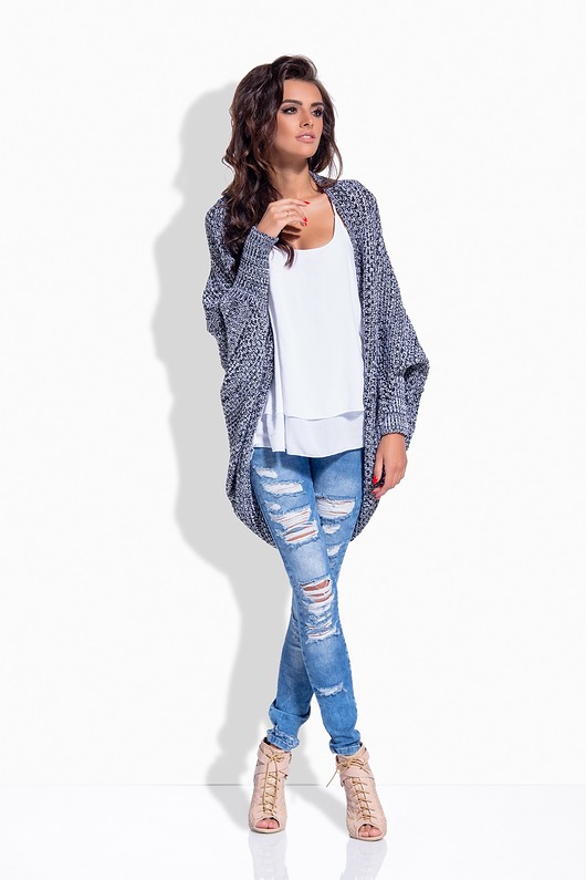 Sweter KARDIGAN bluzowany czarny Dressroad