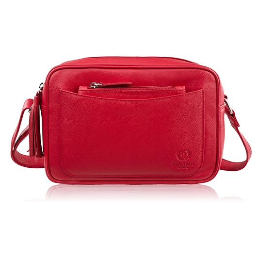 torby na ramię Torebka damska skórzana na ramię czerwona mała z etui Paolo Peruzzi AY-20-RD