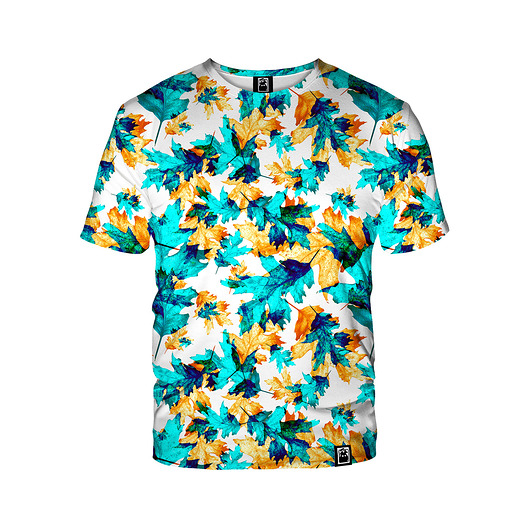 t-shirt damskie Damski T-shirt DR.CROW Cyan Leaves