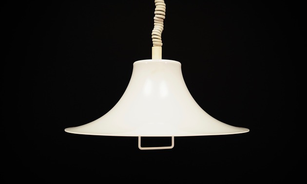 lampy wiszące Lampa wisząca biała, duński design, lata 70, producent: Fog & Morup