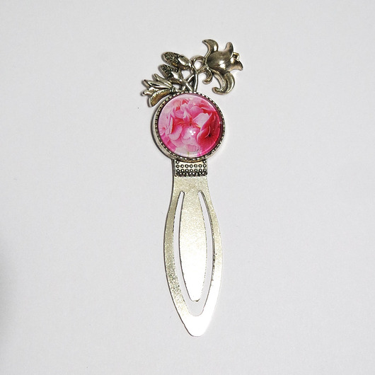 zakładki do książek Zakładka do książki - Różowa pelargonia - lilia