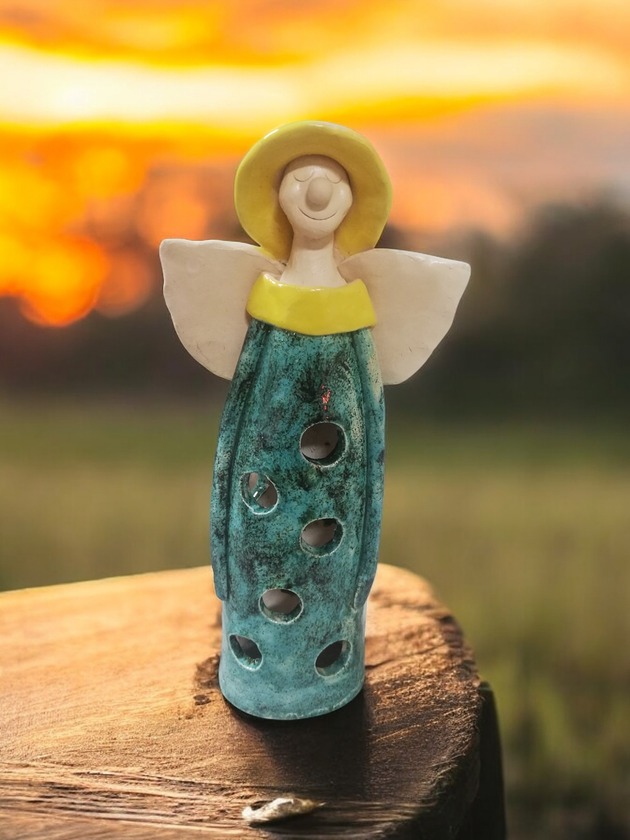 figurki i rzeźby Anioł ceramiczny rękodzieło