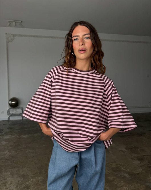 t-shirt damskie Tshirt Chillout brown & pink