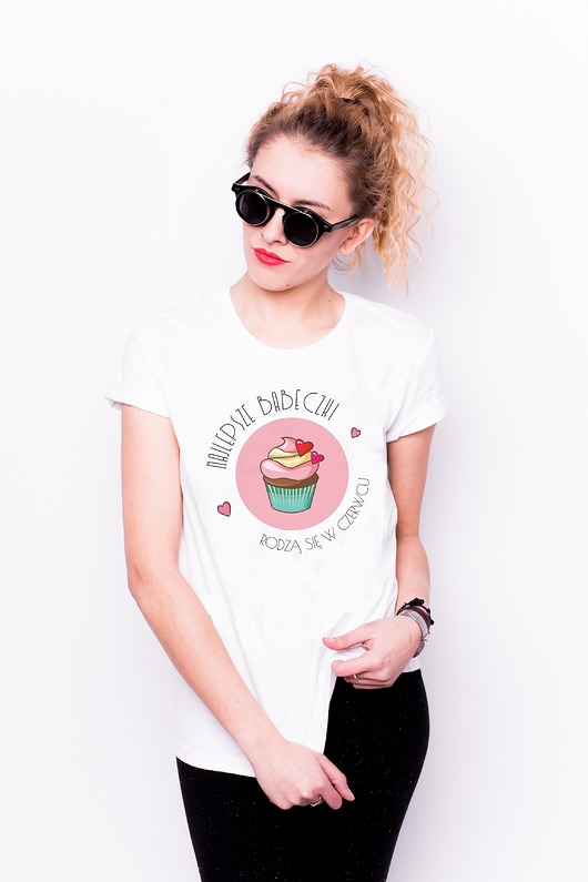 T-shirt damski - babeczka czerwiec (urodziny) AllbagAllprints