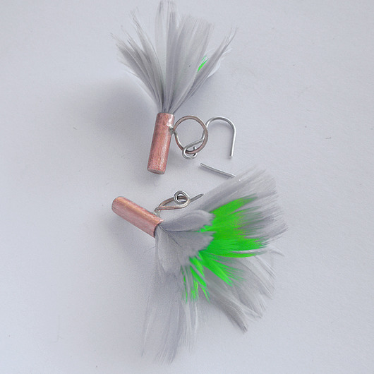 kolczyki z piórami PIÓRKO kolczyki